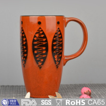 Silk Printing Ceramic Mug with Hand Painting